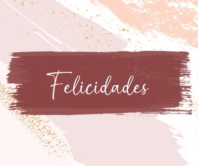 Felicitaciones sencillas pink organic-simple