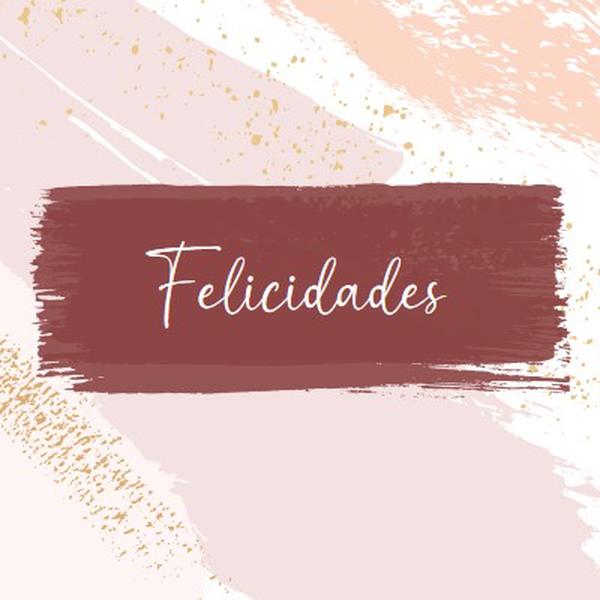 Felicitaciones sencillas pink organic-simple