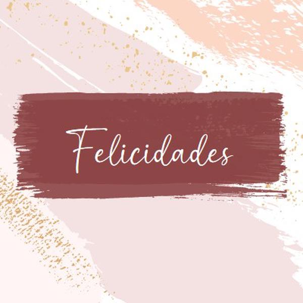 Felicitaciones sencillas pink organic-simple