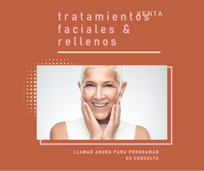 Venta de tratamientos faciales y rellenos orange modern-geometric-&-linear