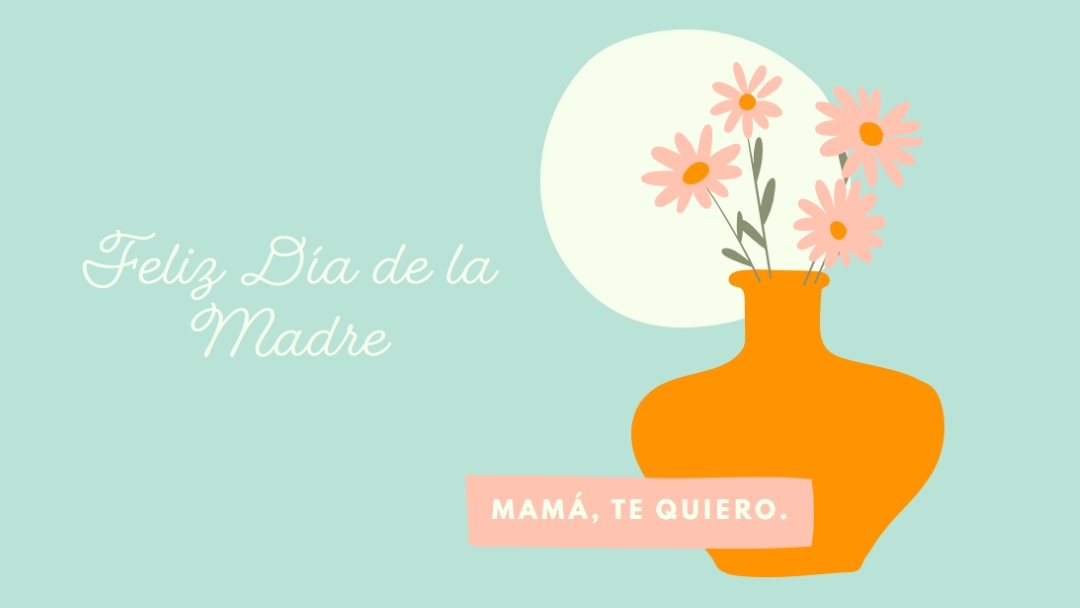 Mamá, te quiero blue whimsical-line