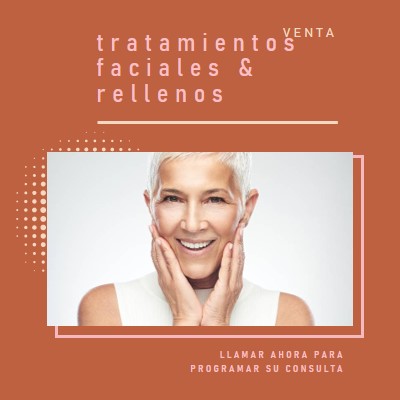 Venta de tratamientos faciales y rellenos orange modern-geometric-&-linear