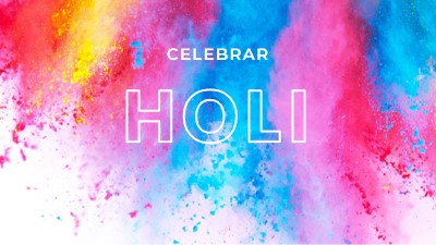 Feliz Holi white modern-bold