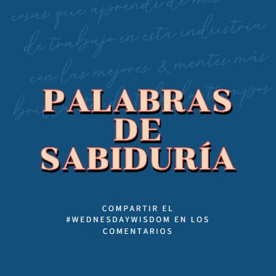 Palabra a los sabios blue modern-simple