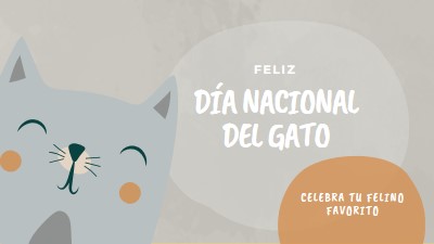 Feliz Día Nacional del Gato gray organic-simple