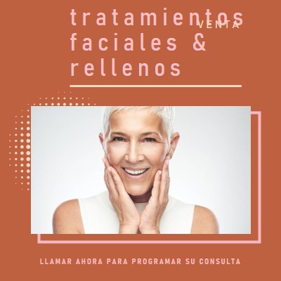 Venta de tratamientos faciales y rellenos orange modern-geometric-&-linear