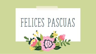 Flores de Pascua green whimsical-line