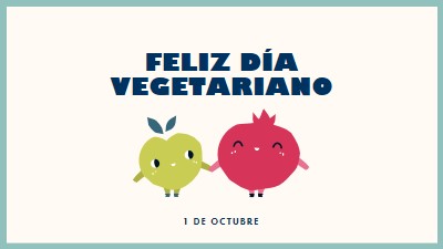 Feliz día vegetariano white whimsical-line