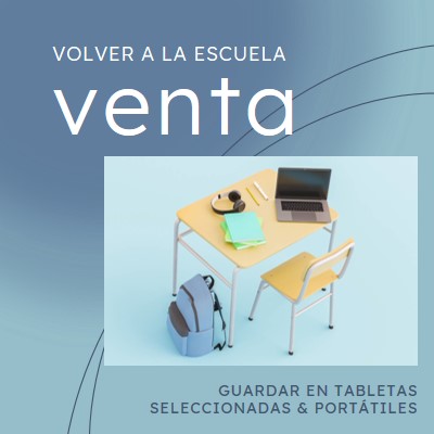 Venta de vuelta al cole blue modern-simple