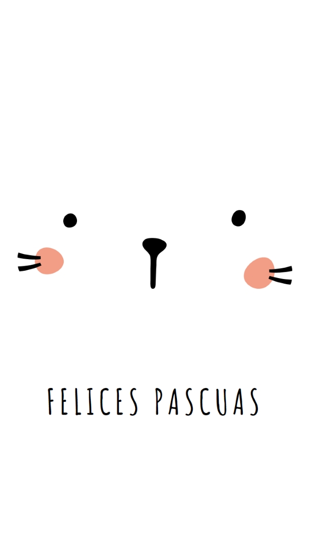 Feliz Pascua, conejito white whimsical-line