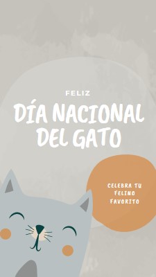 Feliz Día Nacional del Gato gray organic-simple