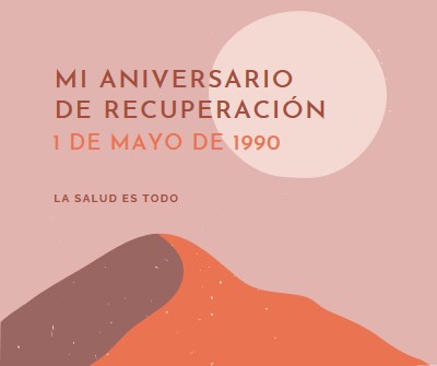 Mi aniversario de recuperación pink organic-boho