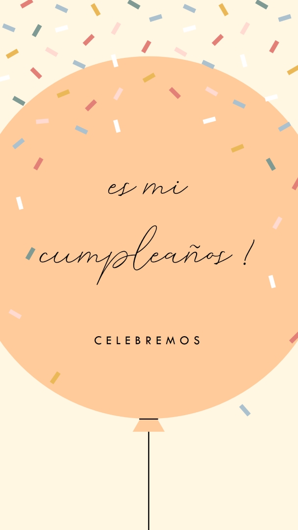 Celebremos mi cumpleaños yellow whimsical-line