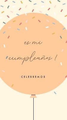 Celebremos mi cumpleaños yellow whimsical-line