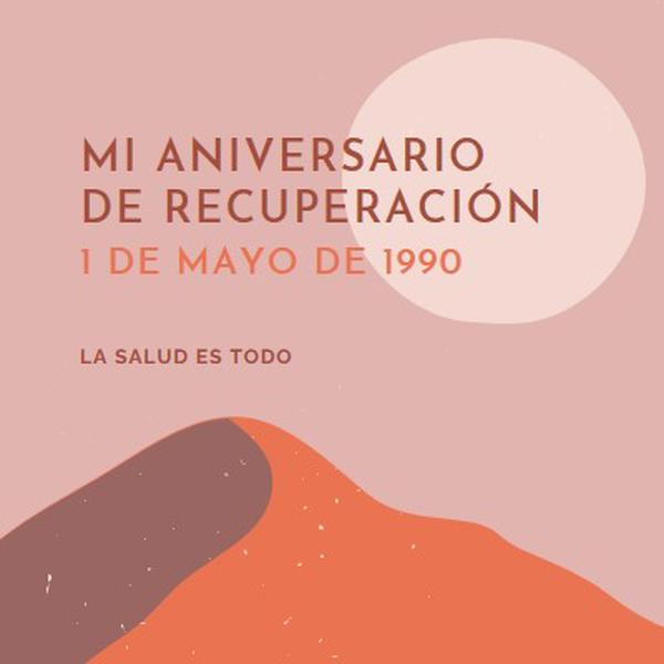 Mi aniversario de recuperación pink organic-boho