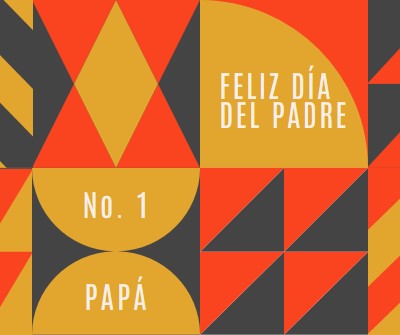 Papá número uno orange modern-geometric-&-linear