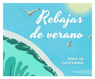 Anuncio de oferta de verano blue vintage-retro