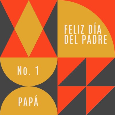 Papá número uno orange modern-geometric-&-linear