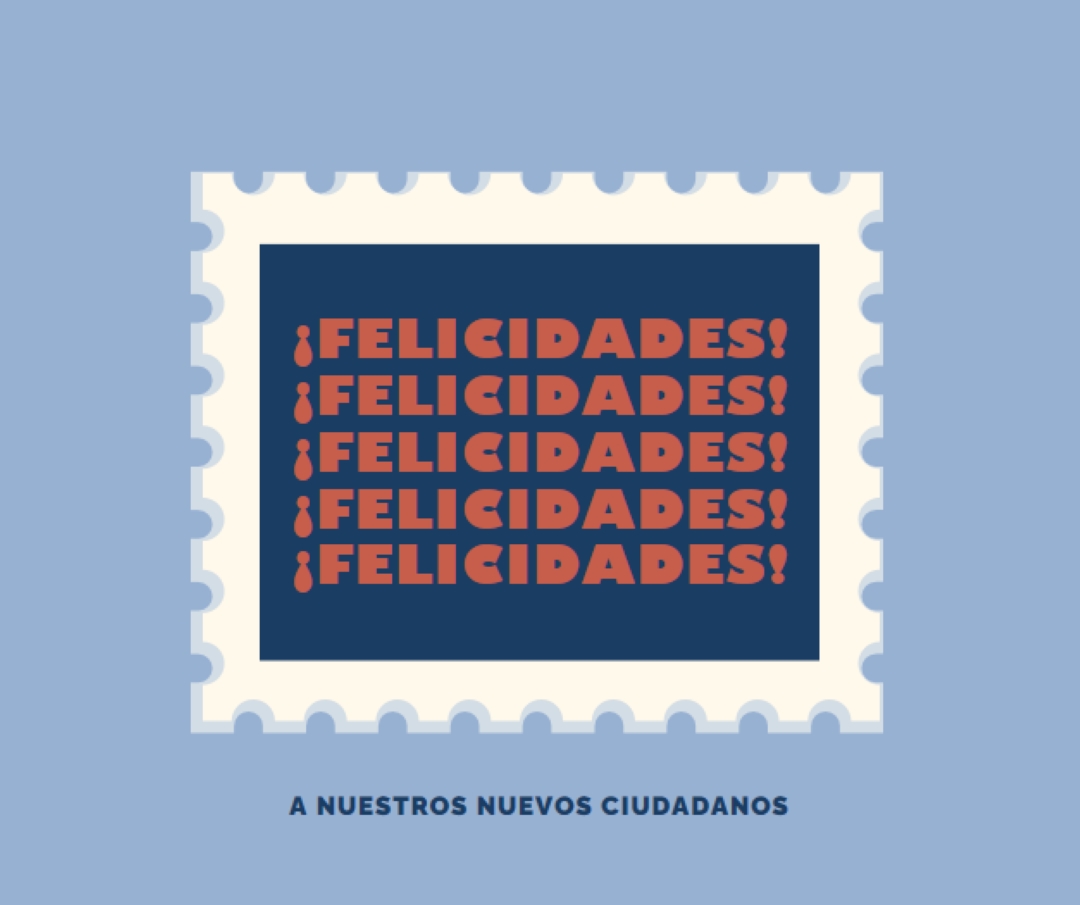Enhorabuena a nuestros nuevos ciudadanos blue modern-simple