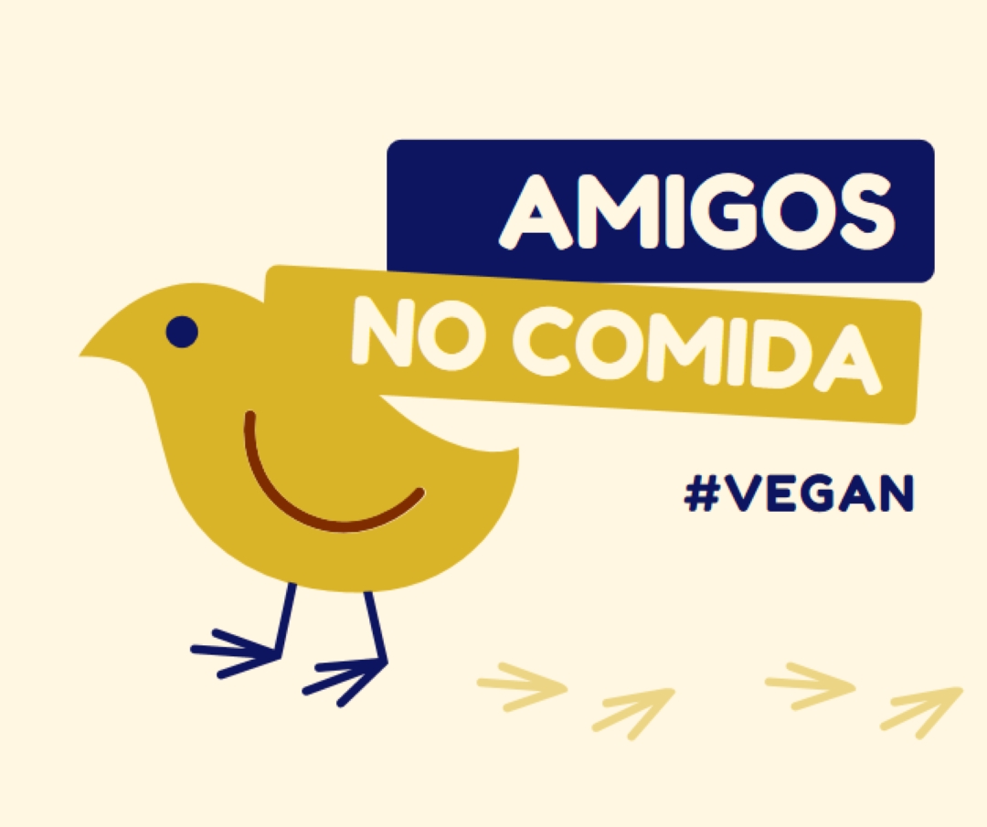 Amigos, no comida yellow whimsical-color-block