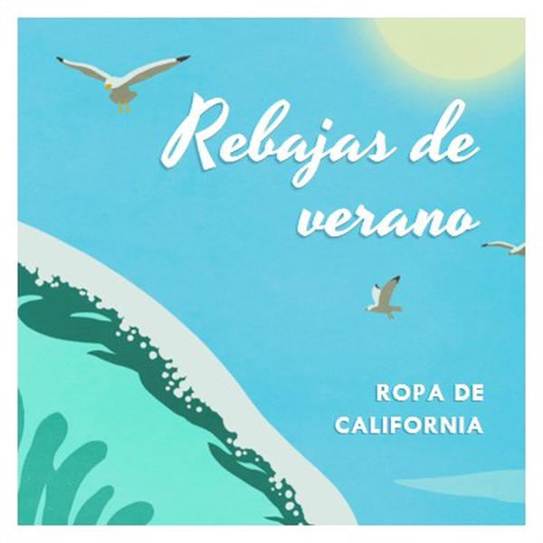 Anuncio de oferta de verano blue vintage-retro