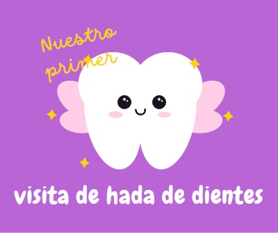 Primera visita al hada de los dientes purple whimsical-color-block