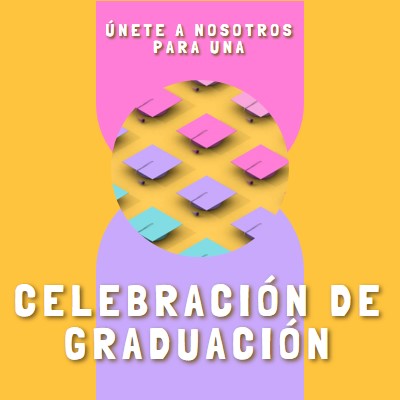 Unirse a la celebración de graduación yellow whimsical-color-block