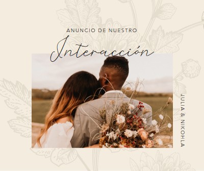 Anuncio de participación white vintage-botanical