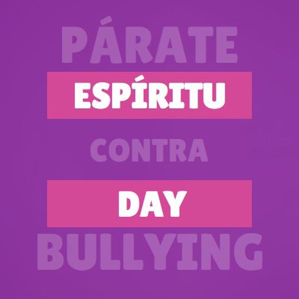 Ponerse al día contra el acoso escolar purple modern-bold