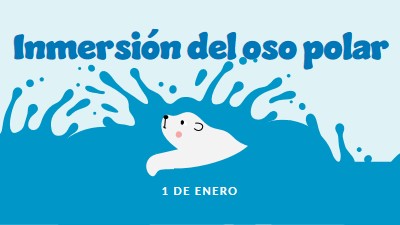 Feliz día de inmersión del oso polar blue whimsical-color-block