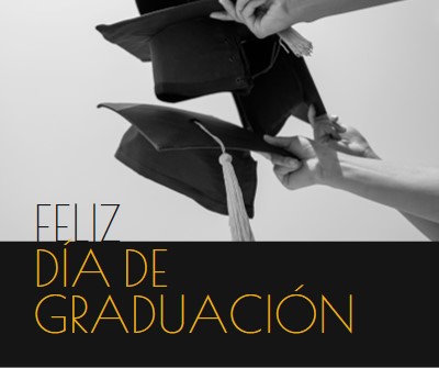 Feliz día de graduación black modern-simple