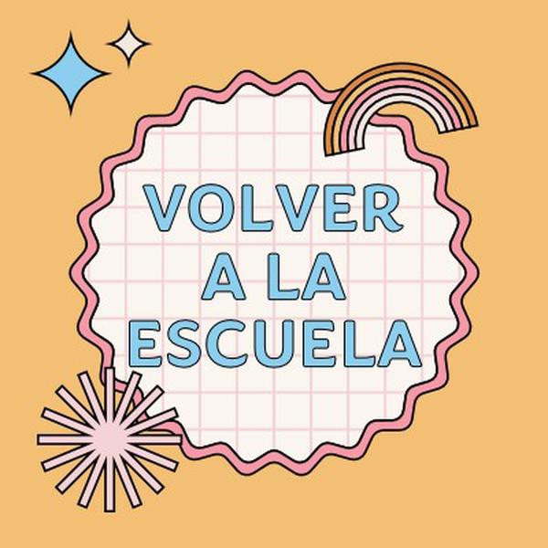 Deslumbrar a la escuela orange vintage-retro