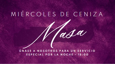 Misa del miércoles de cenizas purple modern-simple