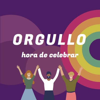 Celebrar el orgullo purple modern-bold