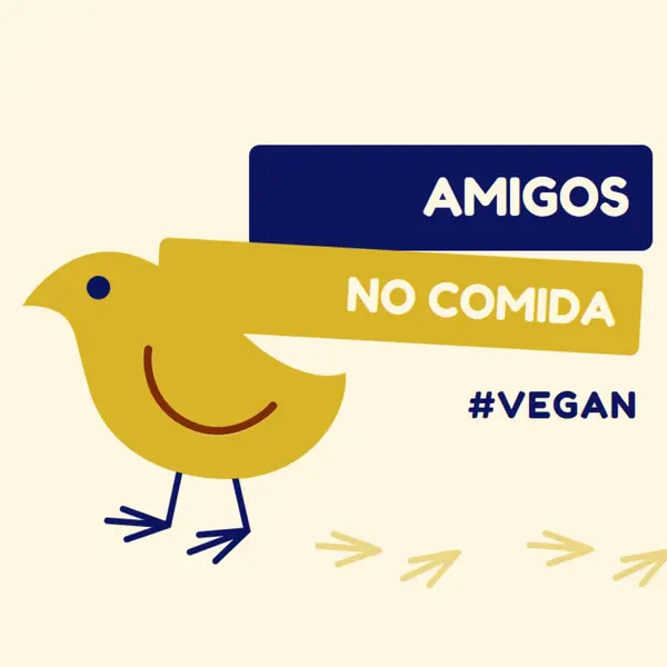Amigos, no comida yellow whimsical-color-block