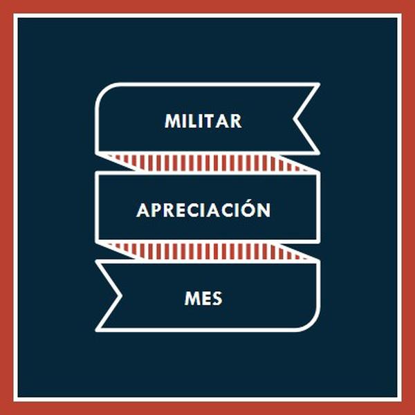 Celebración del mes de la apreciación militar blue modern-simple