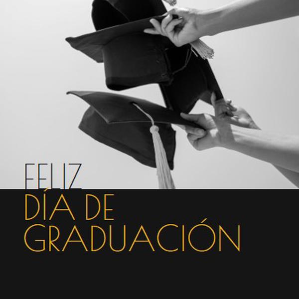 Feliz día de graduación black modern-simple