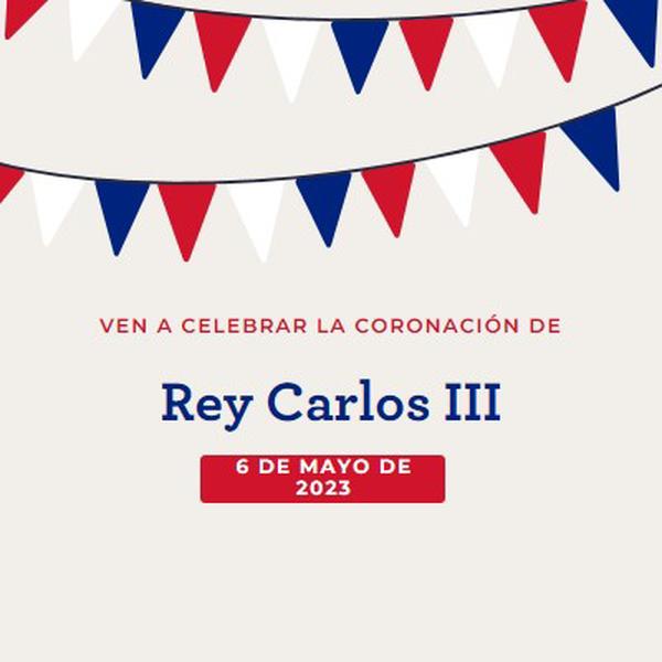 Ven a celebrar la coronación red modern-simple