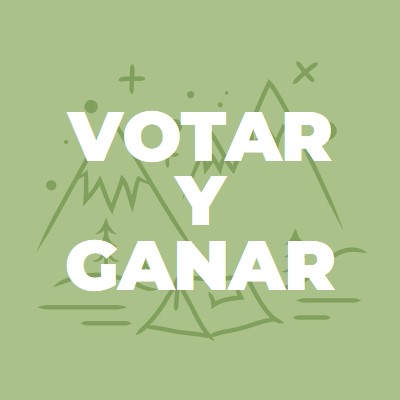 Votar y ganar green whimsical-line