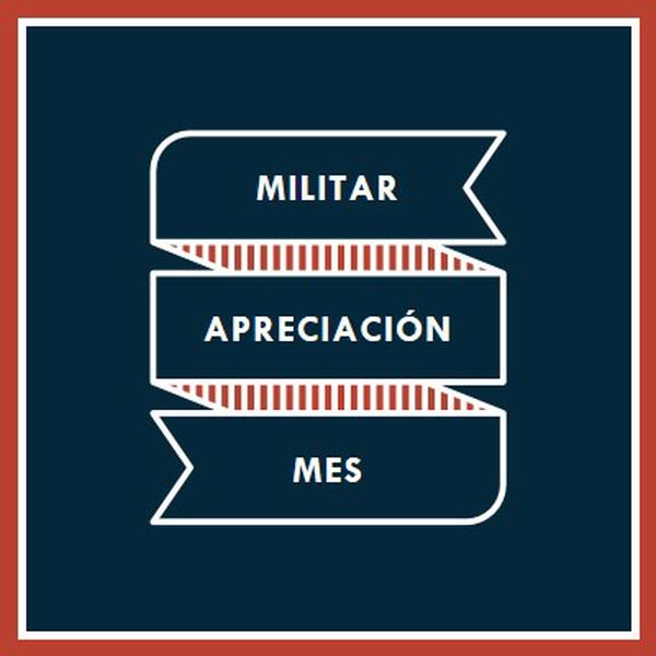 Celebración del mes de la apreciación militar blue modern-simple