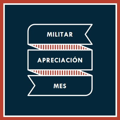 Celebración del mes de la apreciación militar blue modern-simple