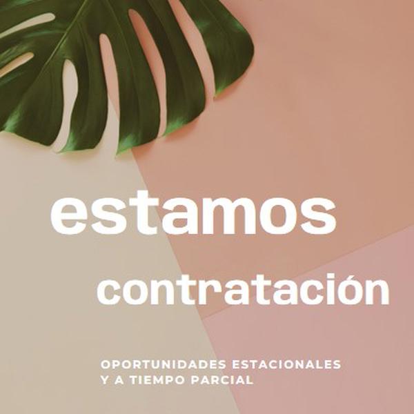 Estamos contratando trabajadores estacionales pink modern-simple