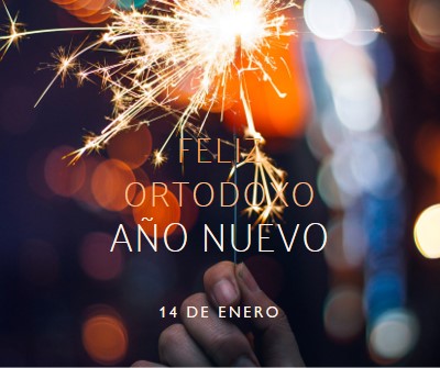 Feliz Año Nuevo Ortodoxo black modern-simple