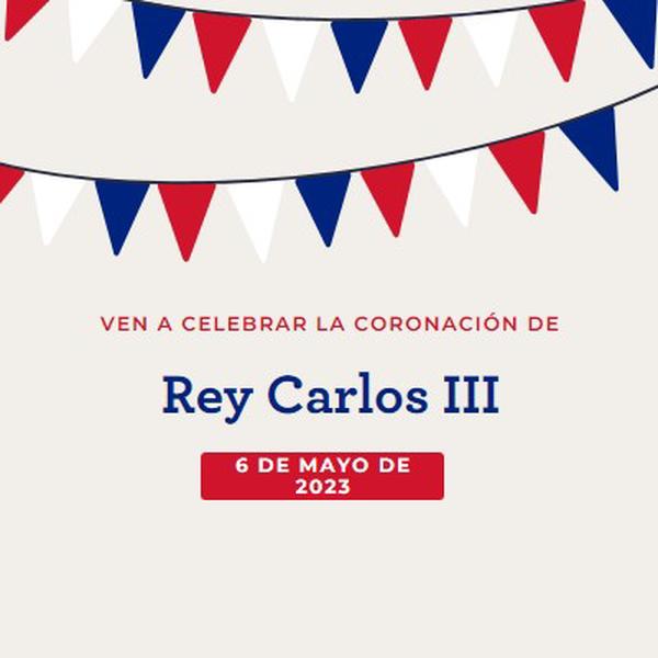 Ven a celebrar la coronación red modern-simple