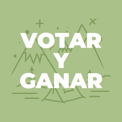 Votar y ganar green whimsical-line