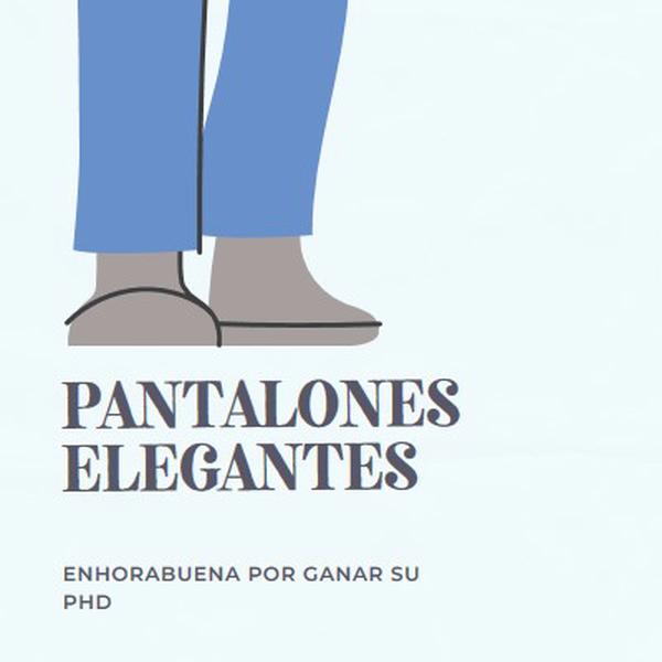 Pantalones elegantes blue modern-color-block