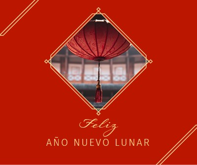 Celebrar el Año Nuevo Lunar red modern-simple