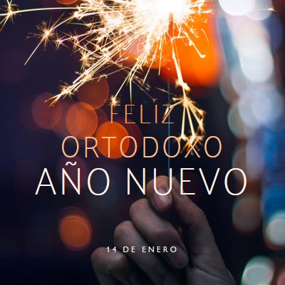 Feliz Año Nuevo Ortodoxo black modern-simple