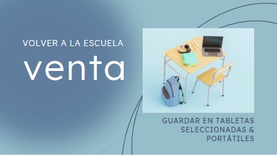 Venta de vuelta al cole blue modern-simple