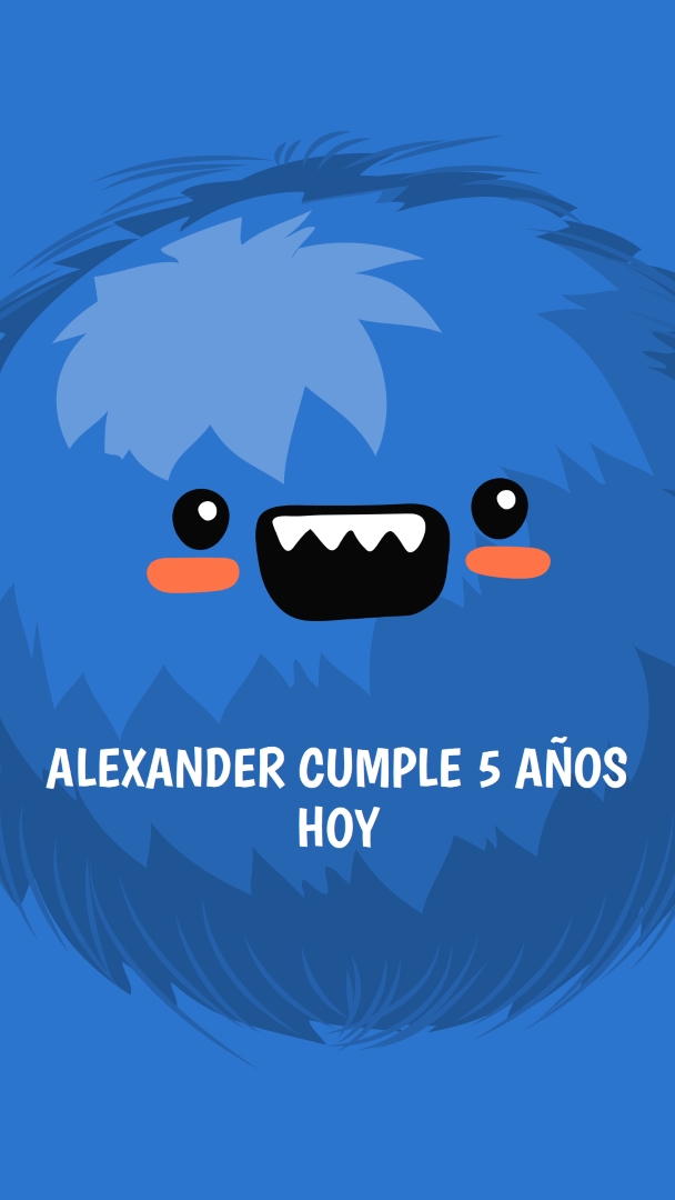 El pequeño monstruo va a cumplir cinco años blue whimsical-color-block
